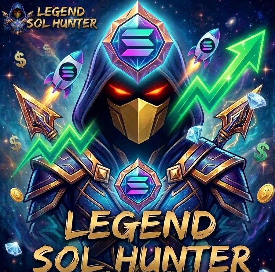 Legend Sol Hunter karakteri ve Solana temalı kanal görseli